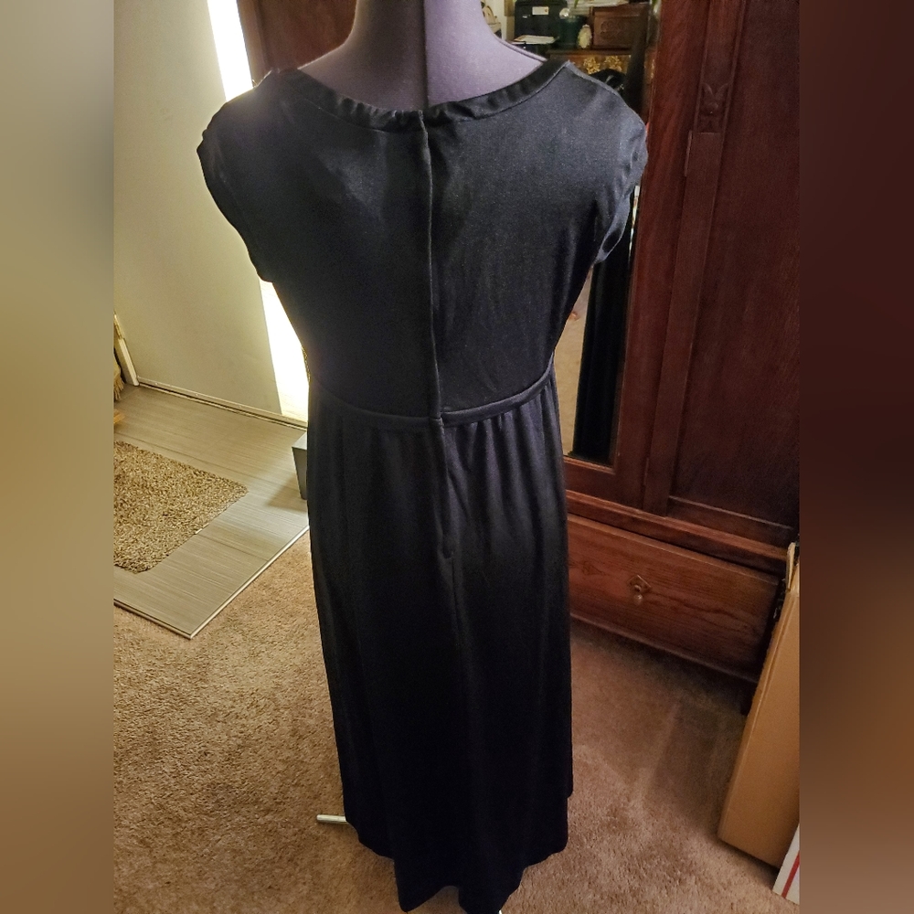 VINTAGE Young Dimensions Saks Fifth Avenue Empire Waist Black Sleeveless Dress - Picture 5 of 7